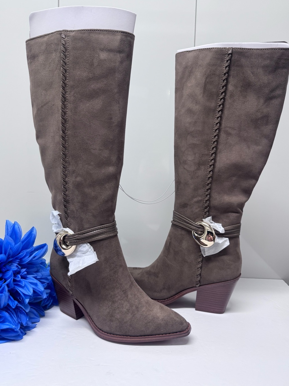๐คMICROSUEDE WHIPSTITCH KNEE BOOTS